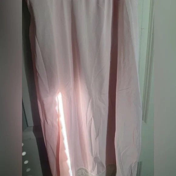 Slip pink 50s vintage Elegant Pink Lace trim Dress adjustable strap lightweight - Picture 4 of 14